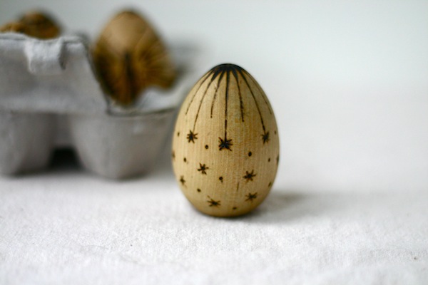 Wood burned wooden eggs for baby's Easter basket - stars | OnePartSunshine.com