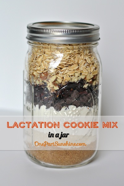 Lactation Cookie Mix in a Jar - great gift for new breastfeeding moms | OnePartSunshine.com
