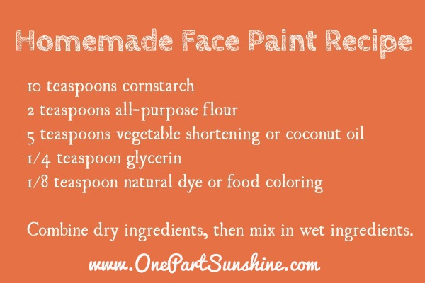 Homemade Face Paint Recipe And We Re On One Part Sunshine - Diy Face Paint Recipe
